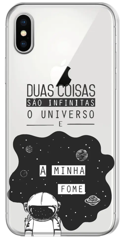 CAPINHA DUAS COISAS SÃO INFINITAS, O UNIVERSO E A MINHA FOME