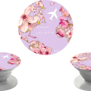 Pop Socket Volta Ao Mundo Com Flores (Com Nome)