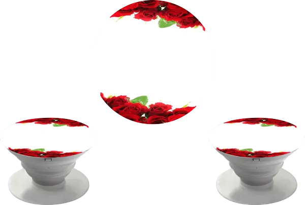 Pop Socket Moldura Rosas Vermelhas (Com Nome)