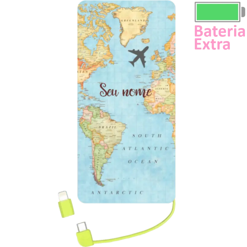 Power Bank Volta Ao Mundo (Com Nome)
