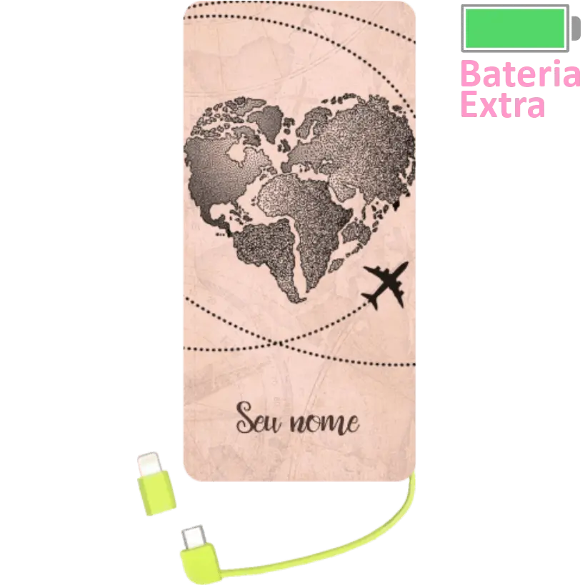 Power Bank Amando Viajar (Com Nome)