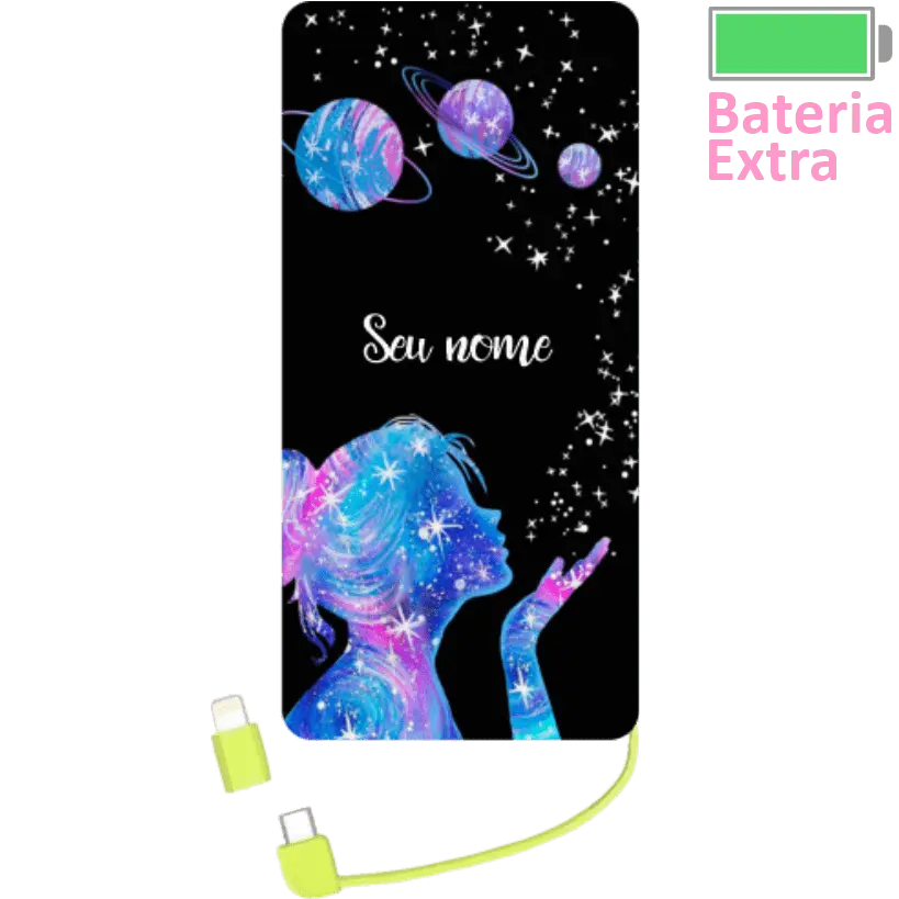 Power Bank Menina Da Galaxia (Com Nome)