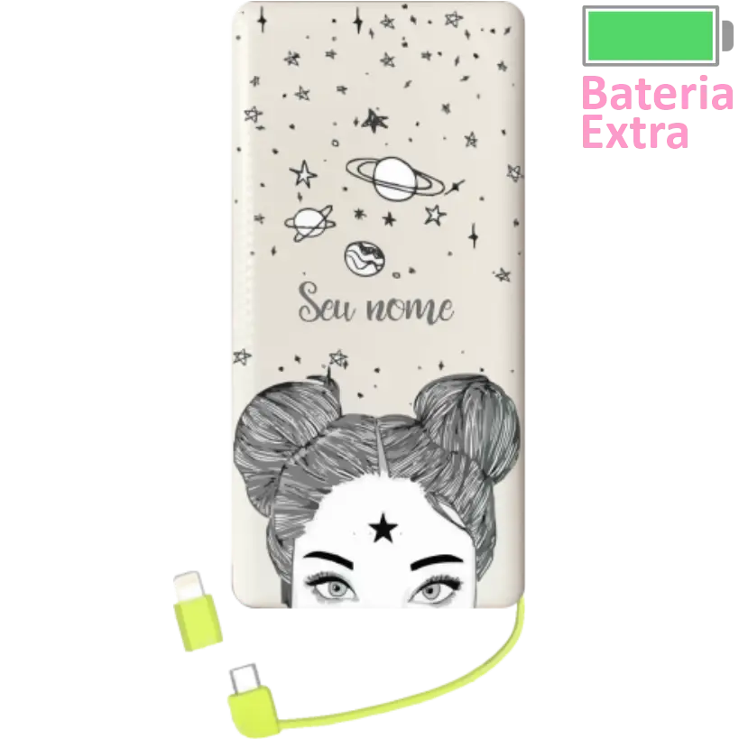 Power Bank Olhando Para O Universo (Com Nome)