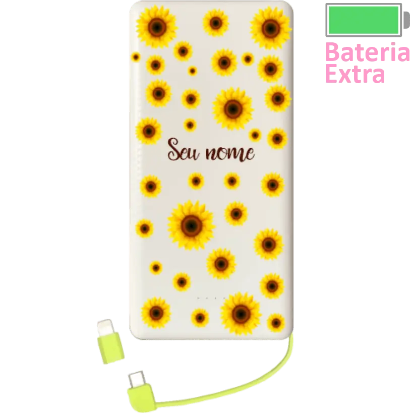 Power Bank Girassóis (Com Nome)