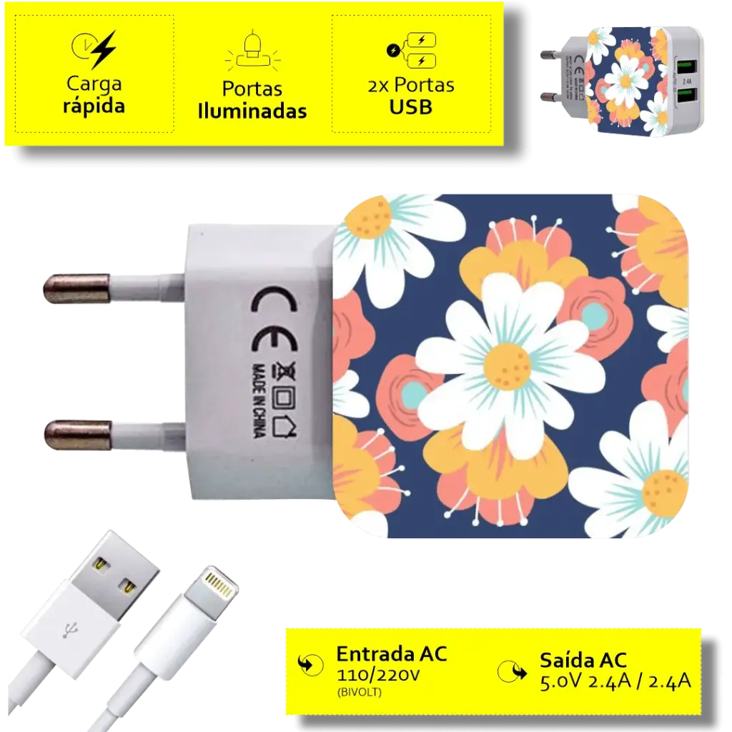 CARREGADOR LINDA FLORAL