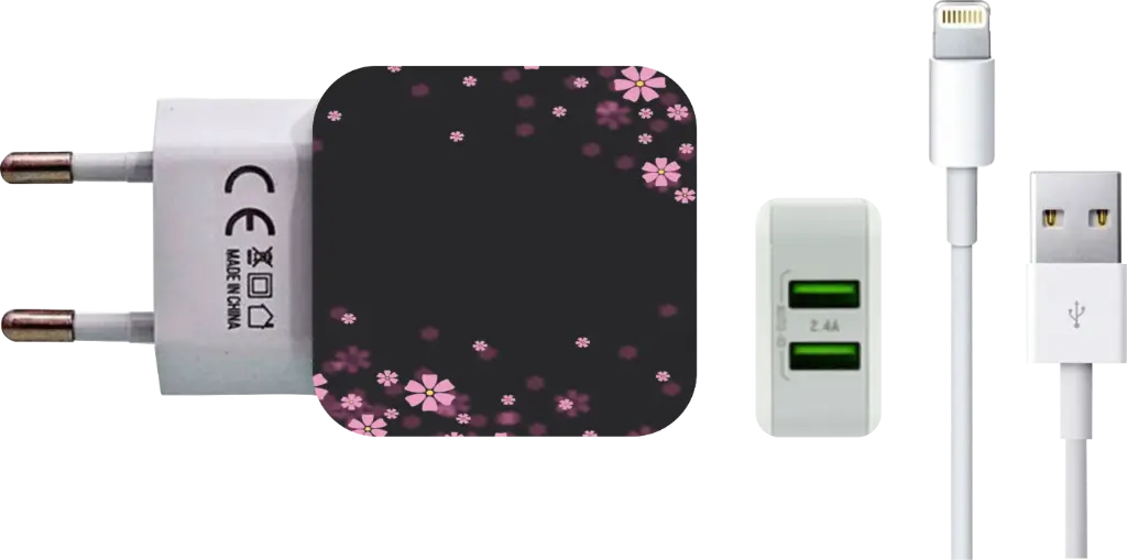 Carregador Dark Floral Rosa(Com Nome)