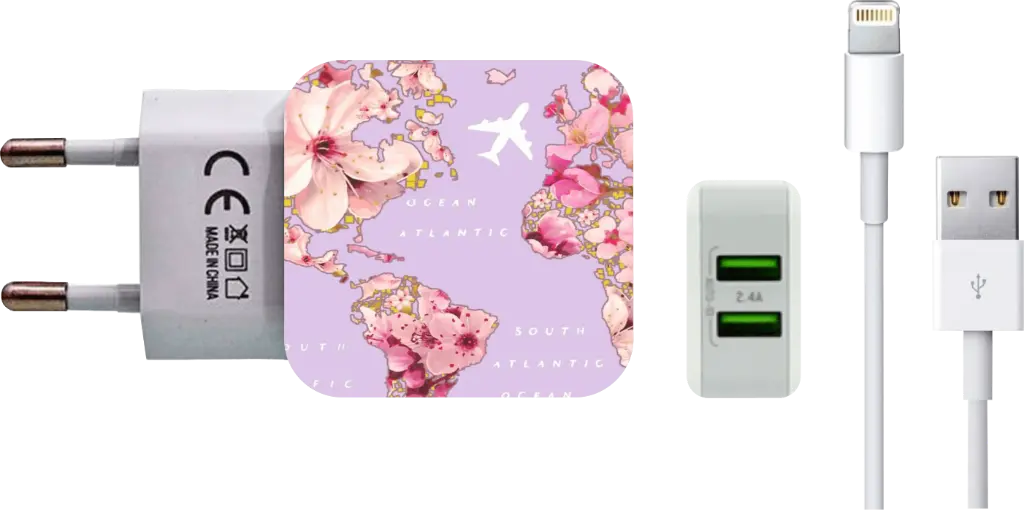 Carregador Volta Ao Mundo De Flores (Com Nome)