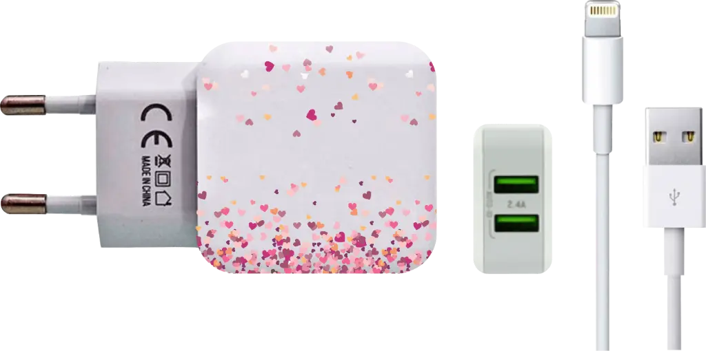 Carregador Corações Flutuantes Black (Com Nome)