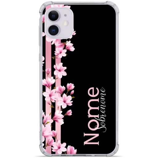 [#N028-2] CAPINHA FAIXAS FLORAIS ROSAS (COM NOME E SOBRE-NOME)