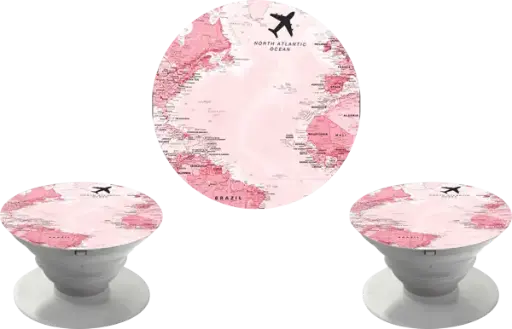 Pop Socket Volta Ao Mundo Rosa (Com Nome)