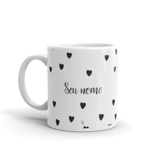 CANECA CORAÇÕES BLACK (COM NOME)