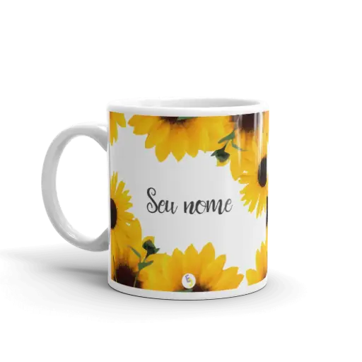 CANECA MOUDURA GIRASSOL (COM NOME)