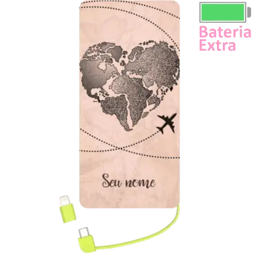 Power Bank Amando Viajar (Com Nome)