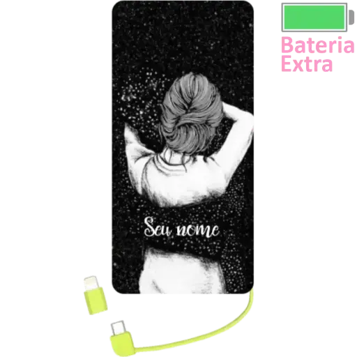 Power Bank Abraçando O Mundo (Com Nome)