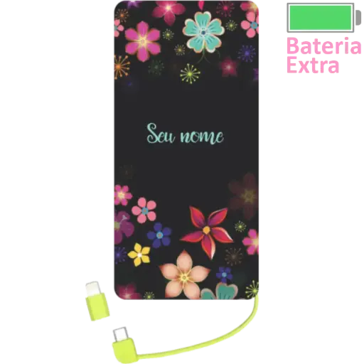 Power Bank Flores (Com Nome)