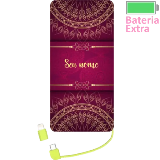 Power Bank Mandala Vinho (Com Nome)