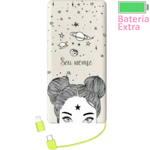 Power Bank Olhando Para O Universo (Com Nome)