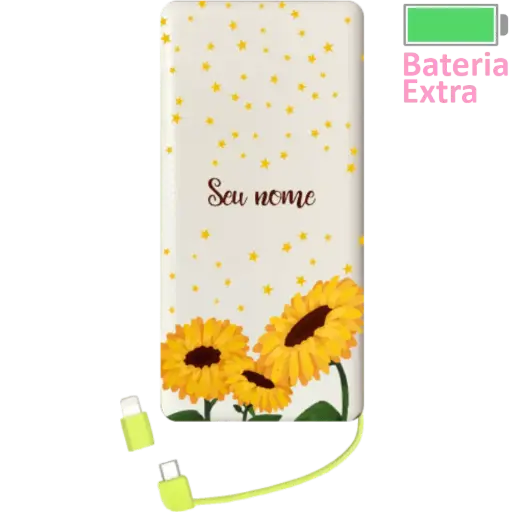 Power Bank Estrelas E Girassóis (Com Nome)