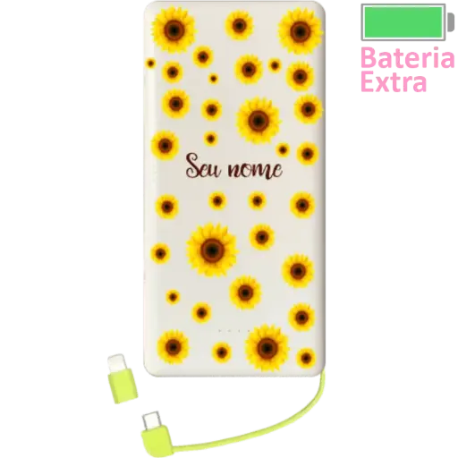 Power Bank Girassóis (Com Nome)