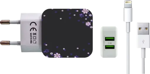 [carregador n001] Carregador Dark Floral Azul (Com Nome)