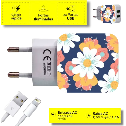 CARREGADOR LINDA FLORAL