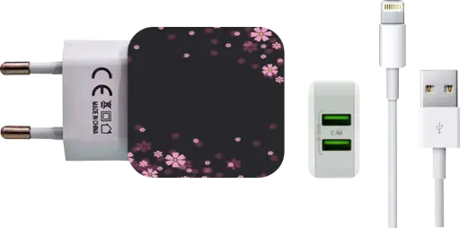 [carregador n001-1] Carregador Dark Floral Rosa(Com Nome)